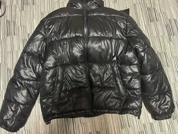 H&M 블랙 후드 부착 다운 자켓