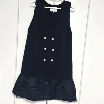 Chesty 2way 블랙 니트 베스트 & 원피스 펄 버튼 포함