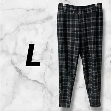 0835 슬랙스 캐주얼 팬츠 테이퍼드 팬츠 체크 무늬 가을/겨울 L