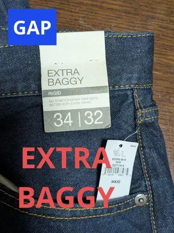 GAP 슈퍼 배기 데님 엑스트라 배기 데님 34x32 다크 린스