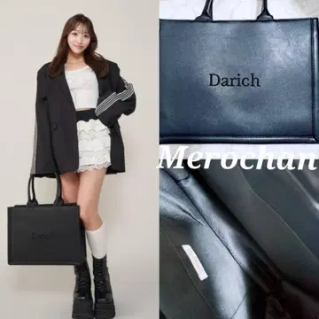 다리치 로고 가죽 토트백 새상품급 블랙