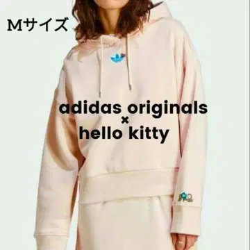 레어 아디다스 오리지널 키티 후드티 핑크 콜라보 긴팔 M 자수