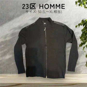 23 HOMME 지퍼 니트 스웨터 사이즈 50