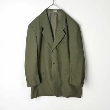 구제 의류 린넨 100% 테일러드 자켓 캐주얼 그린 L