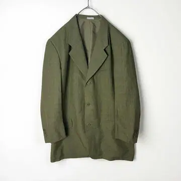 구제 의류 린넨 100% 테일러드 자켓 캐주얼 그린 L