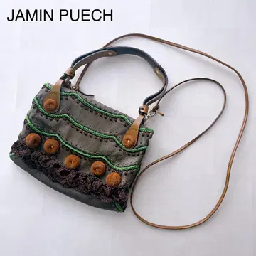 JAMlN PUECH 가죽 숄더백 3D 모티브 니트 디자인