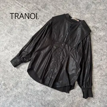 트라노이 빅 칼라 셔츠 코튼 새틴