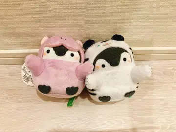 코우펜짱 니프레루 한정판 봉제 인형 화이트 타이거 & 미니 하마