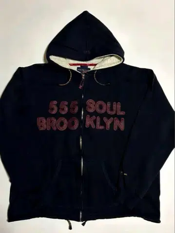 TRIPLE FIVE SOUL 남성용 지퍼 후드티 L 네이비