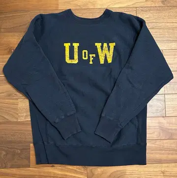 챔피온 리버스 위브 네이비 L 사이즈 칼리지 U of W
