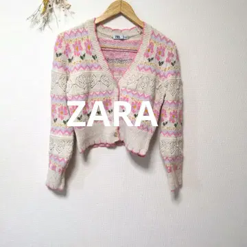 ZARA 자라 가디건 상의 자카드 꽃무늬 멋스러운
