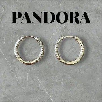 [새상품급] PANDORA 트위스트 디자인 후프 귀걸이