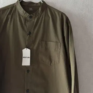새상품! MUJI LABO 무지 라보 면 트윌 스탠드 카라 셔츠