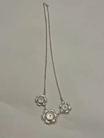 은선 세공 목걸이 플라워 모티브 실버 925 발리 꽃