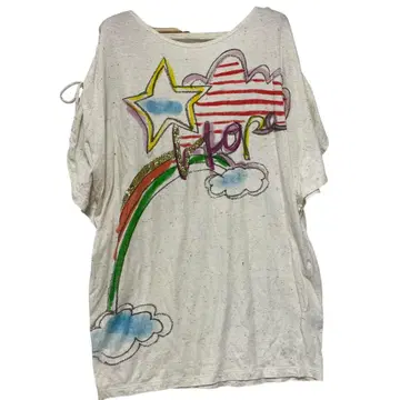 TSUMORI CHISATO 프린트 반팔 티셔츠 화이트 사이즈 2