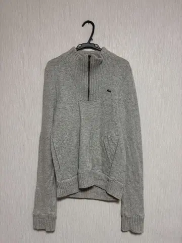 LACOSTE 그레이 슬림핏 하프 지퍼