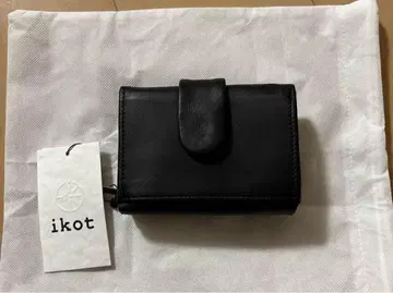 ikot 블랙 가죽 소가죽 접이식 지갑
