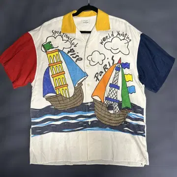 90s 까스텔바작 CASTELBAJAC 올 패턴 셔츠