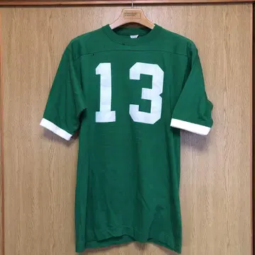 미식축구 T셔츠 13 그린 vintage 70s 80s