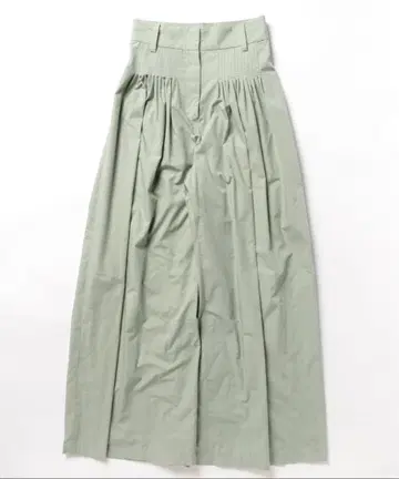CLANE TUCK DESIGN WIDE PANTS 모스 그린