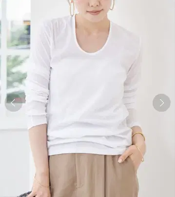 클리어얀 U넥 롱T셔츠