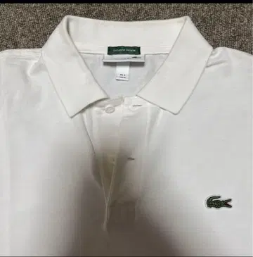 Lacoste 화이트 피케 셔츠 M 사이즈 남성용