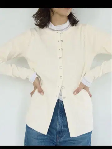 IENA Sn.WEEKEND 리브 가디건 화이트