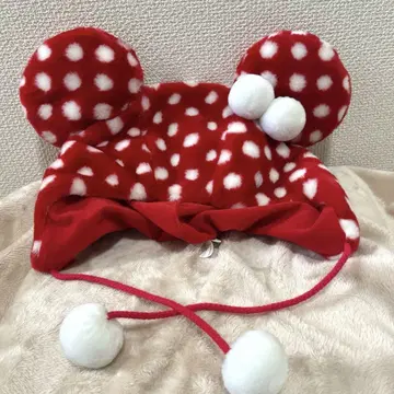 Disney 디즈니랜드 미니 팬캡 빨간색 도트