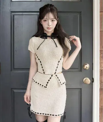 darich 스티치 디자인 니트 셋업