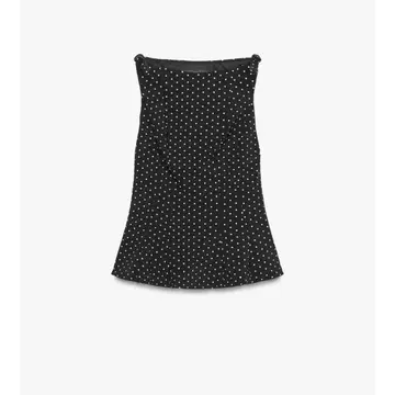 ZARA 자라 도트 무늬 페플럼 리본 상의 블랙 XS