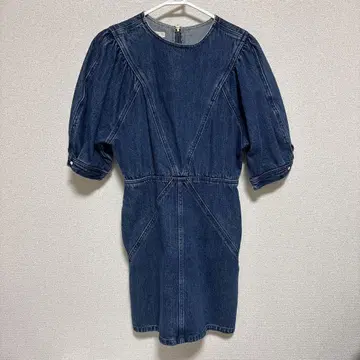 [ MOUSSY ] 데님 반팔 미니 원피스