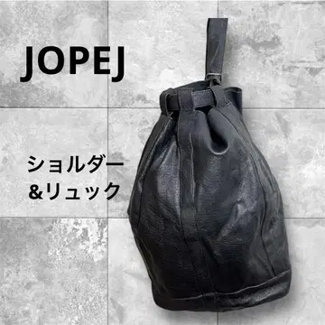 JOPEJ 블랙 가죽 복조리형 숄더백 남녀 공용