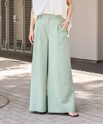 city shop 민트 그린 와이드 팬츠 슬릿 포함