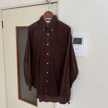 TOMMY HILFIGER 코듀로이 버튼 다운 셔츠 브라운 구제 의류