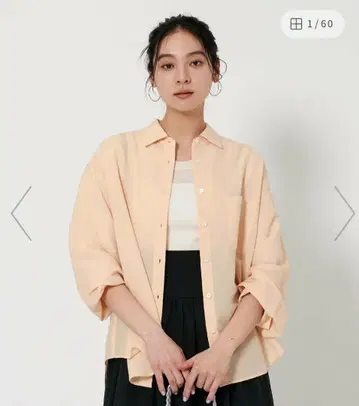 [컨디션 최상] 뷰티앤유스 시어 백턱 셔츠 25ss 현행