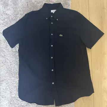 LACOSTE 네이비 반팔 셔츠 US M