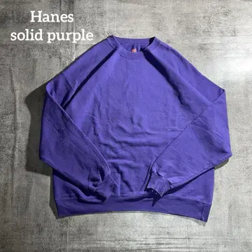 Hanes 헤인즈 무지 솔리드 구제 의류 맨투맨 퍼플 사이즈 XL