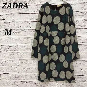 ZADRA [ M ] 긴팔 미니 원피스 튜닉 도트 무늬 크루넥