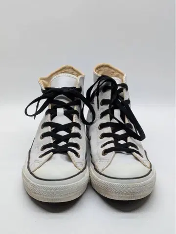 컨버스 화이트 가죽 하이컷 스니커즈