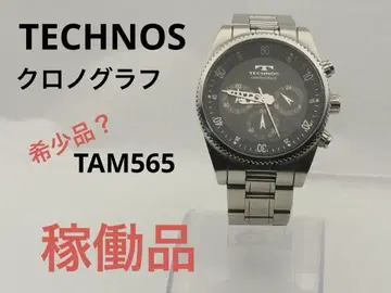 가동품 TECHNOS 크로노그래프 TAM565 블랙