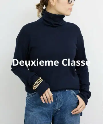 Deuxieme Classe jersey 터틀넥 네이비 긴팔 F