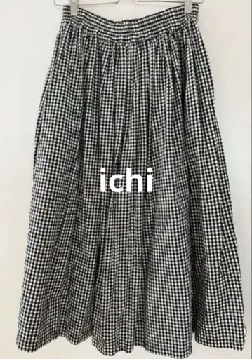이치 체크 롱 스커트 ichi