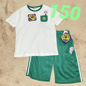 새상품 리얼 피스 150 코페 하프 팬츠 T셔츠 상하의 세트 그린 컬러