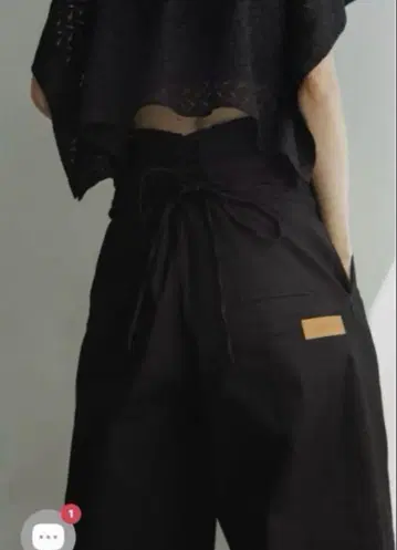 크누스머프 하이웨스트 와이드 팬츠 레이스업