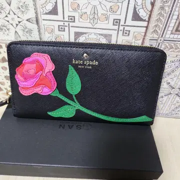kate spade 장미 자수 장지갑