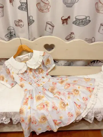 LIZ LISA 해바라기와 파르페 패턴 미니 원피스