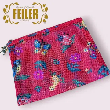 [ 새상품 ] FEILER 페이러 하이디 메쉬 파우치 빨간색 전사