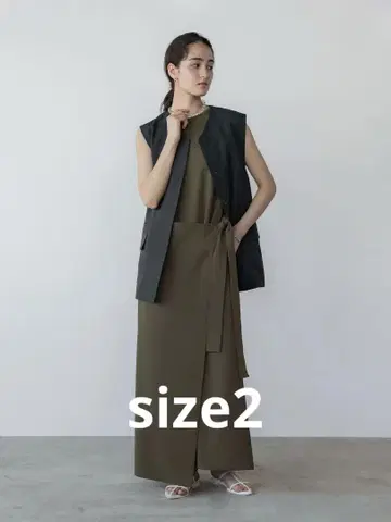 crewre 이지 랩 맥시 원피스 size 2 올리브 브라운