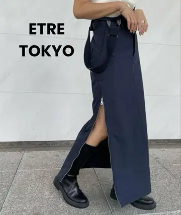 ETRE TOKYO 하이라이즈 와이드 서스 스커트 살로펫