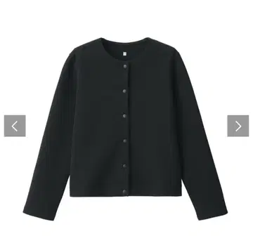 무인 이중 편직 맨투맨 가디건 L 블랙